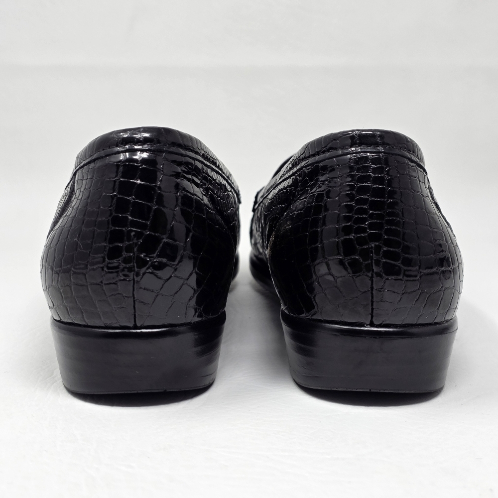 SAS Womens Size 9 Simplify Everyday Loafer Moccasin Black Patent Croc Leather - Picture 5 of 10